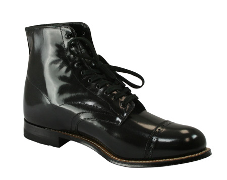  Victorian Regency Old West Steampunk Edwardian Mens Footwear Black Leather Ankle Boots |Antique Vintage Fashioned Wedding Theatrical Reenacting Costume | Frankenstein Mad Scientist Holmes and Watson Jack the Ripper Phantom Christine