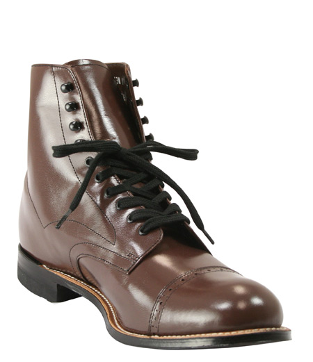  Victorian Old West Steampunk Edwardian Mens Footwear Brown Leather Ankle Boots |Antique Vintage Fashioned Wedding Theatrical Reenacting Costume |