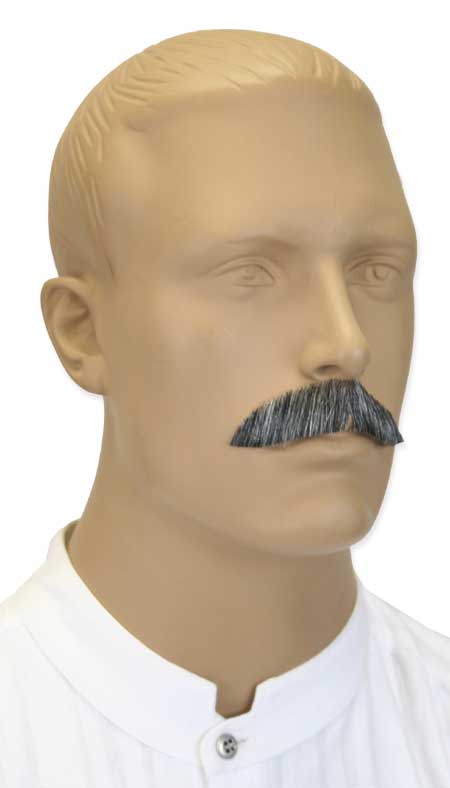  Victorian Old West Edwardian Mens Mustaches Gray Natural |Antique Vintage Fashioned Wedding Theatrical Reenacting Costume |