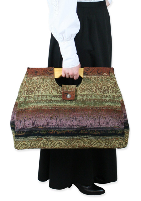  Victorian Old West Edwardian Steampunk Ladies Accessories Brown Carpetbags |Antique Vintage Fashioned Wedding Theatrical Reenacting Costume | Nanny and Chimneysweep Gifts for Her Stocking Stuffers
