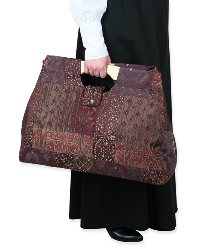  Victorian Old West Edwardian Steampunk Ladies Accessories Red Carpetbags |Antique Vintage Fashioned Wedding Theatrical Reenacting Costume | Nanny and Chimneysweep Gifts for Her