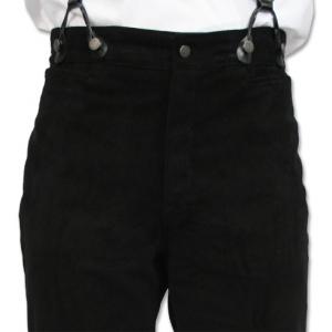  Victorian,Old West,Edwardian Mens Pants Black Cotton Solid Work Pants,Dress Pants,Matched Separates |Antique, Vintage, Old Fashioned, Wedding, Theatrical, Reenacting Costume |
