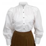(disco)-Victorian Ladies Blouse - White