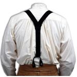  Victorian,Old West,Edwardian Suspenders Black Canvas,Cotton Y-Back Braces |Antique, Vintage, Old Fashioned, Wedding, Theatrical, Reenacting Costume | Standard Suspenders