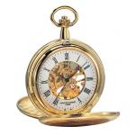 Premium Gold Shield Mechanical Pocket Watch with Chain