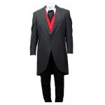 (disco)-Victorian Cutaway Coat - Charcoal