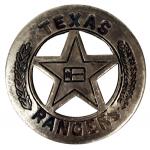Premium Old West Badge - Texas Ranger, Star with Flag