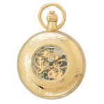 Premium Gold Viewing Window Pocket Watch with Chain