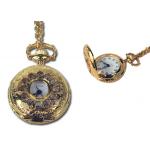 (disco)-Ladies Watch Pendant - Gold, Numbers Visible