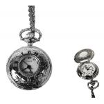 (disco)-Ladies Watch Pendant - Silver, Inscribed Numerals