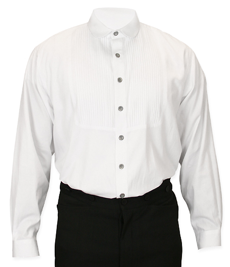 Sinclair Edwardian Club Collar Shirt - White