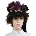 (disco)-Victorian Ladies Hat - Plum