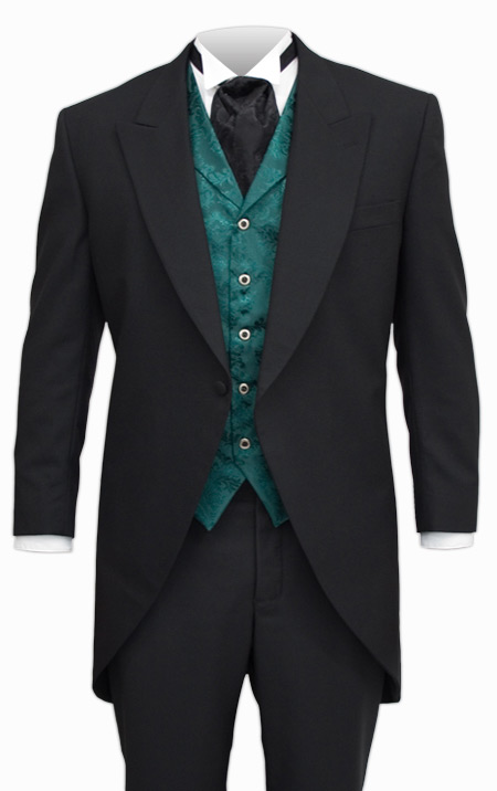Morning Coat Tuxedo Jacket Mens 43 R Black Classic Fit Cutaway
