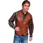 Western Single Point Vest - Italian Lamb Leather - Antique Brown