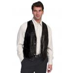  Old West Mens Vests Black Leather Solid Leather Vests |Antique, Vintage, Old Fashioned, Wedding, Theatrical, Reenacting Costume |