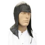 (disco)-Leather Aviator Cap - Black