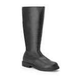 Captains Mid-Calf Boot - Black Faux Leather