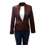 (disco)-Kelsey Leather Jacket - Soft Touch Lamb - #189 Antique Brown