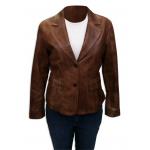 (disco)-Becca Leather Blazer - Soft Touch Lamb - #189 Antique Brown