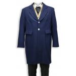 (disco)-100% Wool Frock Coat - Navy