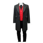 (disco)-Long Frock Coat - Charcoal Grey