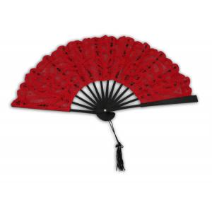  Victorian,Old West,Edwardian Ladies Accessories Red,Black Cotton,Lace Fans |Antique, Vintage, Old Fashioned, Wedding, Theatrical, Reenacting Costume | 