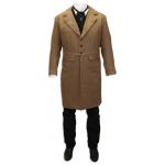 (disco)-100% Wool Brown Tweed Frock Coat