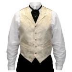  Victorian,Old West, Mens Vests Ivory,Tan Satin,Synthetic,Microfiber Floral Dress Vests |Antique, Vintage, Old Fashioned, Wedding, Theatrical, Reenacting Costume | NYE