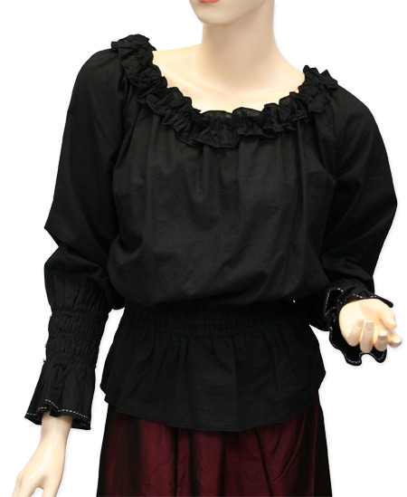 black peasant blouse
