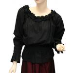 (disco)-Peasant Blouse - Black