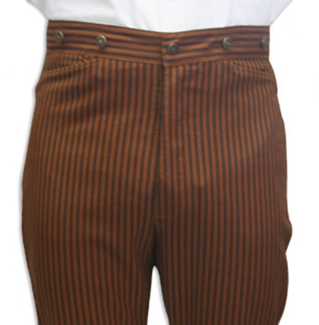 Madison Vintage Straight Chino Brown Striped Flat Front Pants NEW
