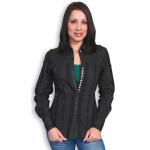 (disco)-Clarissa Snap Blouse - Black