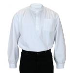  Victorian,Old West Mens Shirts White Cotton Solid Work Shirts |Antique, Vintage, Old Fashioned, Wedding, Theatrical, Reenacting Costume |