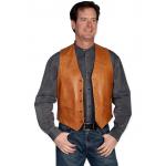  Old West Mens Vests Brown,Tan Leather Solid Leather Vests |Antique, Vintage, Old Fashioned, Wedding, Theatrical, Reenacting Costume |