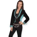 (disco)-Bolero Concho Jacket - Boar Suede - Black