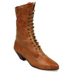 (disco)-Steeple Victorian Boot - Antique Saddle