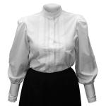  Victorian,Old West,Steampunk,Edwardian Ladies Blouses White Cotton Solid Traditional Fit Blouses |Antique, Vintage, Old Fashioned, Wedding, Theatrical, Reenacting Costume | ,Dickens,Motorist,Nanny and Chimneysweep,Suffragist