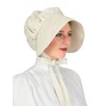  Victorian,Old West,Edwardian Ladies Hats Ivory Muslin Bonnets |Antique, Vintage, Old Fashioned, Wedding, Theatrical, Reenacting Costume |