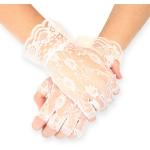  Victorian,Old West, Ladies Accessories White Synthetic,Lace Floral Gloves |Antique, Vintage, Old Fashioned, Wedding, Theatrical, Reenacting Costume | Dickens
