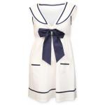 (disco)-Ladies 1900s Sleeveless Bathing Tunic, White