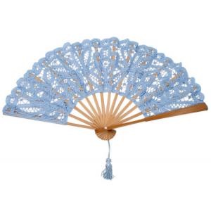  Victorian,Old West,Edwardian Ladies Accessories Blue Cotton,Lace Fans |Antique, Vintage, Old Fashioned, Wedding, Theatrical, Reenacting Costume |