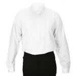 Victorian Mens Dress Shirt - High Stand Collar - White