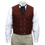  Victorian,Old West,Steampunk, Mens Vests Red Cotton Solid Work Vests |Antique, Vintage, Old Fashioned, Wedding, Theatrical, Reenacting Costume |