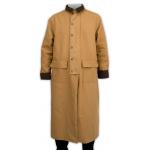  Old West,Edwardian Mens Coats Brown Canvas,Cotton Solid Dusters |Antique, Vintage, Old Fashioned, Wedding, Theatrical, Reenacting Costume |