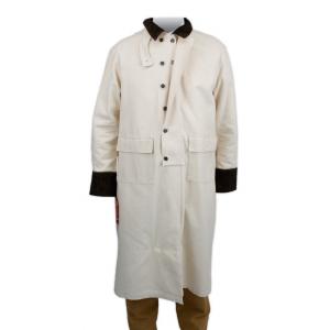  Old West,Edwardian Mens Coats Ivory Canvas,Cotton Solid Dusters |Antique, Vintage, Old Fashioned, Wedding, Theatrical, Reenacting Costume |