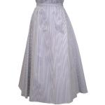 (disco)-Pinstripe Walking Skirt - Blue/White