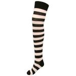 (disco)-Striped Stockings - Black/White Thigh Highs