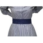 (disco)-Narrow Ladies Belt - Blue Cotton Brocade