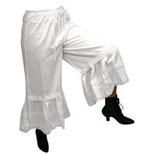  Victorian,Old West,Edwardian Ladies Lingerie White Cotton Solid Bloomers |Antique, Vintage, Old Fashioned, Wedding, Theatrical, Reenacting Costume |