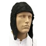(disco)-Faux Leather Aviator Helmet - Black